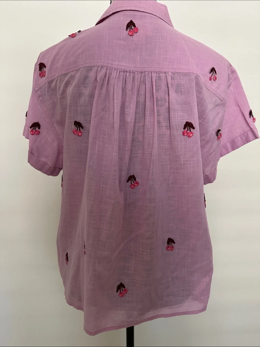 Anthropologie Maeve Cherry Surf Buttondown Shirt - Picture 5 of 9